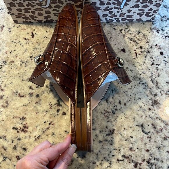 French Sole FS/NY Cape Brandy Croco Slip On Slide Mule Size 8 NIB - Picture 6 of 7